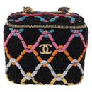 CHANEL Matelasse Chain Vanity Bag Tweed Multicolor Gold CC Auth 156640SM-14