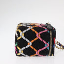 CHANEL Matelasse Chain Vanity Bag Tweed Multicolor Gold CC Auth 156640SM-4