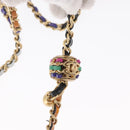 CHANEL Matelasse Chain Vanity Bag Tweed Multicolor Gold CC Auth 156640SM-9