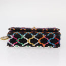 CHANEL Matelasse Chain Shoulder Bag Tweed Multicolor Gold CC Auth 156642SM-11
