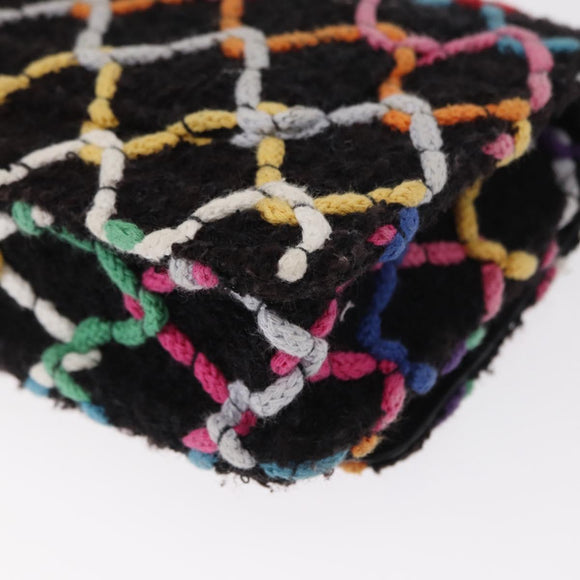 CHANEL Matelasse Chain Shoulder Bag Tweed Multicolor Gold CC Auth 156642SM