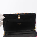 CHANEL Matelasse Chain Shoulder Bag Tweed Multicolor Gold CC Auth 156642SM-18