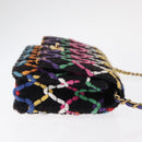 CHANEL Matelasse Chain Shoulder Bag Tweed Multicolor Gold CC Auth 156642SM-5
