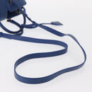 SAINT LAURENT Baby Cabas Hand Bag Leather 2way Blue Gold Auth 156644V-8