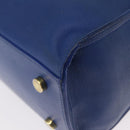 SAINT LAURENT Baby Cabas Hand Bag Leather 2way Blue Gold Auth 156644V-20