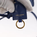 SAINT LAURENT Baby Cabas Hand Bag Leather 2way Blue Gold Auth 156644V-22