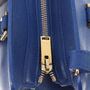 SAINT LAURENT Baby Cabas Hand Bag Leather 2way Blue Gold Auth 156644V-23