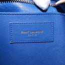 SAINT LAURENT Baby Cabas Hand Bag Leather 2way Blue Gold Auth 156644V-24