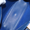 SAINT LAURENT Baby Cabas Hand Bag Leather 2way Blue Gold Auth 156644V-10