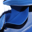 SAINT LAURENT Baby Cabas Hand Bag Leather 2way Blue Gold Auth 156644V-27