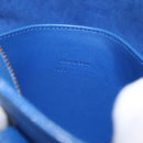 SAINT LAURENT Baby Cabas Hand Bag Leather 2way Blue Gold Auth 156644V-11