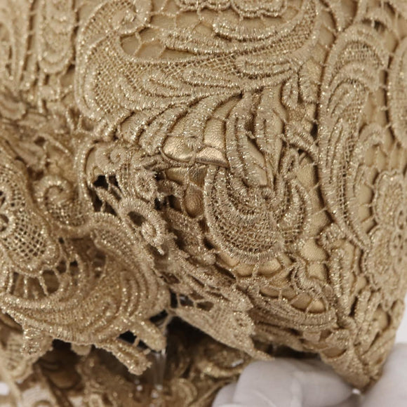 PRADA Race Hand Bag Leather Gold Auth 156645SAM