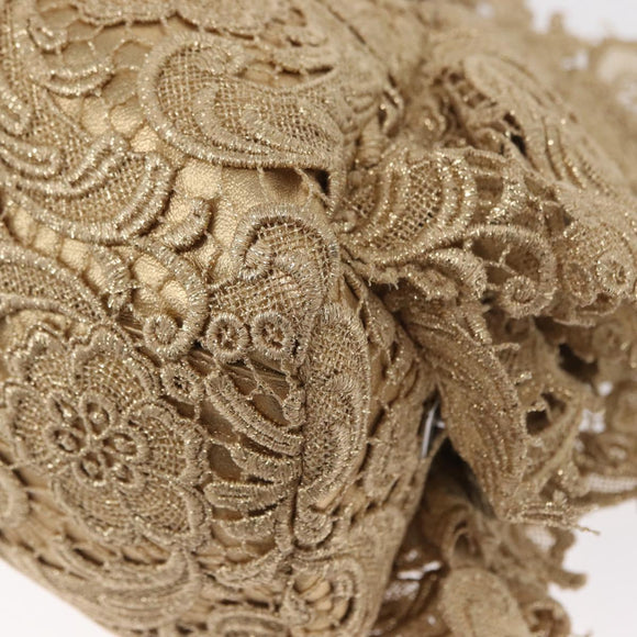 PRADA Race Hand Bag Leather Gold Auth 156645SAM