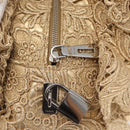 PRADA Race Hand Bag Leather Gold Auth 156645SAM-19