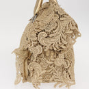 PRADA Race Hand Bag Leather Gold Auth 156645SAM-3