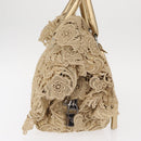 PRADA Race Hand Bag Leather Gold Auth 156645SAM-4