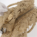 PRADA Race Hand Bag Leather Gold Auth 156645SAM-6