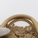 PRADA Race Hand Bag Leather Gold Auth 156645SAM-14