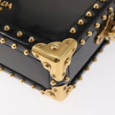 PRADA Chain Mini Trunk Shoulder Bag Enamel Black Gold Auth 156646V-17