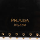 PRADA Chain Mini Trunk Shoulder Bag Enamel Black Gold Auth 156646V-18