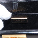 PRADA Chain Mini Trunk Shoulder Bag Enamel Black Gold Auth 156646V-20