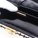 PRADA Chain Mini Trunk Shoulder Bag Enamel Black Gold Auth 156646V-10