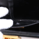 PRADA Chain Mini Trunk Shoulder Bag Enamel Black Gold Auth 156646V-23