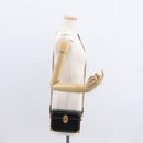 PRADA Chain Mini Trunk Shoulder Bag Enamel Black Gold Auth 156646V-24