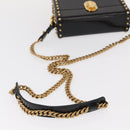 PRADA Chain Mini Trunk Shoulder Bag Enamel Black Gold Auth 156646V-7
