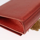 SAINT LAURENT Chain Kate Shoulder Bag Leather Red Gold Auth 156647M-13