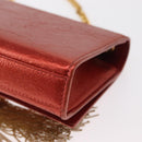 SAINT LAURENT Chain Kate Shoulder Bag Leather Red Gold Auth 156647M-14