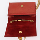 SAINT LAURENT Chain Kate Shoulder Bag Leather Red Gold Auth 156647M-18