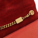 SAINT LAURENT Chain Kate Shoulder Bag Leather Red Gold Auth 156647M-19