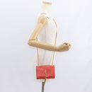 SAINT LAURENT Chain Kate Shoulder Bag Leather Red Gold Auth 156647M-26