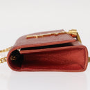 SAINT LAURENT Chain Kate Shoulder Bag Leather Red Gold Auth 156647M-6