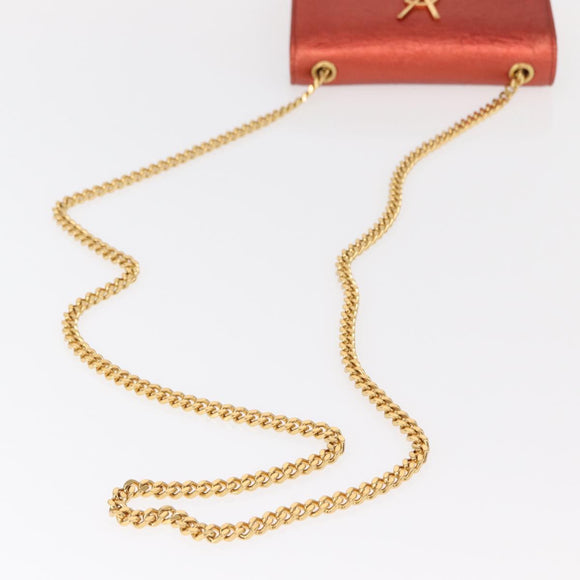 SAINT LAURENT Chain Kate Shoulder Bag Leather Red Gold Auth 156647M