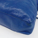 BALENCIAGA The Giant Town Hand Bag Leather 2way Blue Gold 285434 Auth 156649V-14