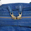 BALENCIAGA The Giant Town Hand Bag Leather 2way Blue Gold 285434 Auth 156649V-16