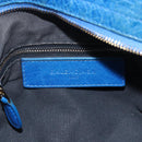 BALENCIAGA The Giant Town Hand Bag Leather 2way Blue Gold 285434 Auth 156649V-17