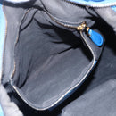 BALENCIAGA The Giant Town Hand Bag Leather 2way Blue Gold 285434 Auth 156649V-22