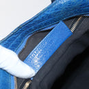 BALENCIAGA The Giant Town Hand Bag Leather 2way Blue Gold 285434 Auth 156649V-23