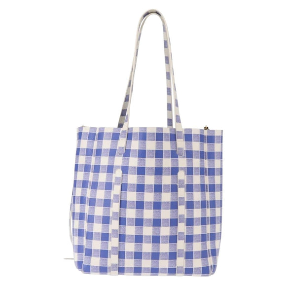 BALENCIAGA Everyday Tote XS Tote Bag Leather 2way Blue Gold 489813 Auth 156650