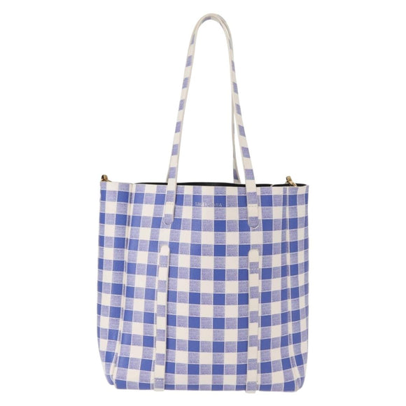BALENCIAGA Everyday Tote XS Tote Bag Leather 2way Blue Gold 489813 Auth 156650