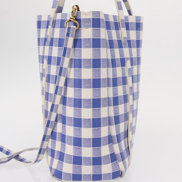 BALENCIAGA Everyday Tote XS Tote Bag Leather 2way Blue Gold 489813 Auth 156650