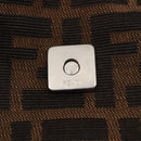 FENDI Zucca Canvas Mamma Baguette Shoulder Bag Black Brown Auth 156651SAM-9