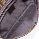 FENDI Zucca Canvas Mamma Baguette Shoulder Bag Black Brown Auth 156651SAM-10