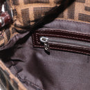 FENDI Zucca Canvas Mamma Baguette Shoulder Bag Black Brown Auth 156651SAM-25