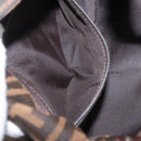 FENDI Zucca Canvas Mamma Baguette Shoulder Bag Black Brown Auth 156651SAM-26