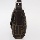 FENDI Zucca Canvas Mamma Baguette Shoulder Bag Black Brown Auth 156651SAM-3