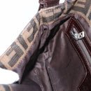 FENDI Zucca Canvas Mamma Baguette Shoulder Bag Black Brown Auth 156652M-22